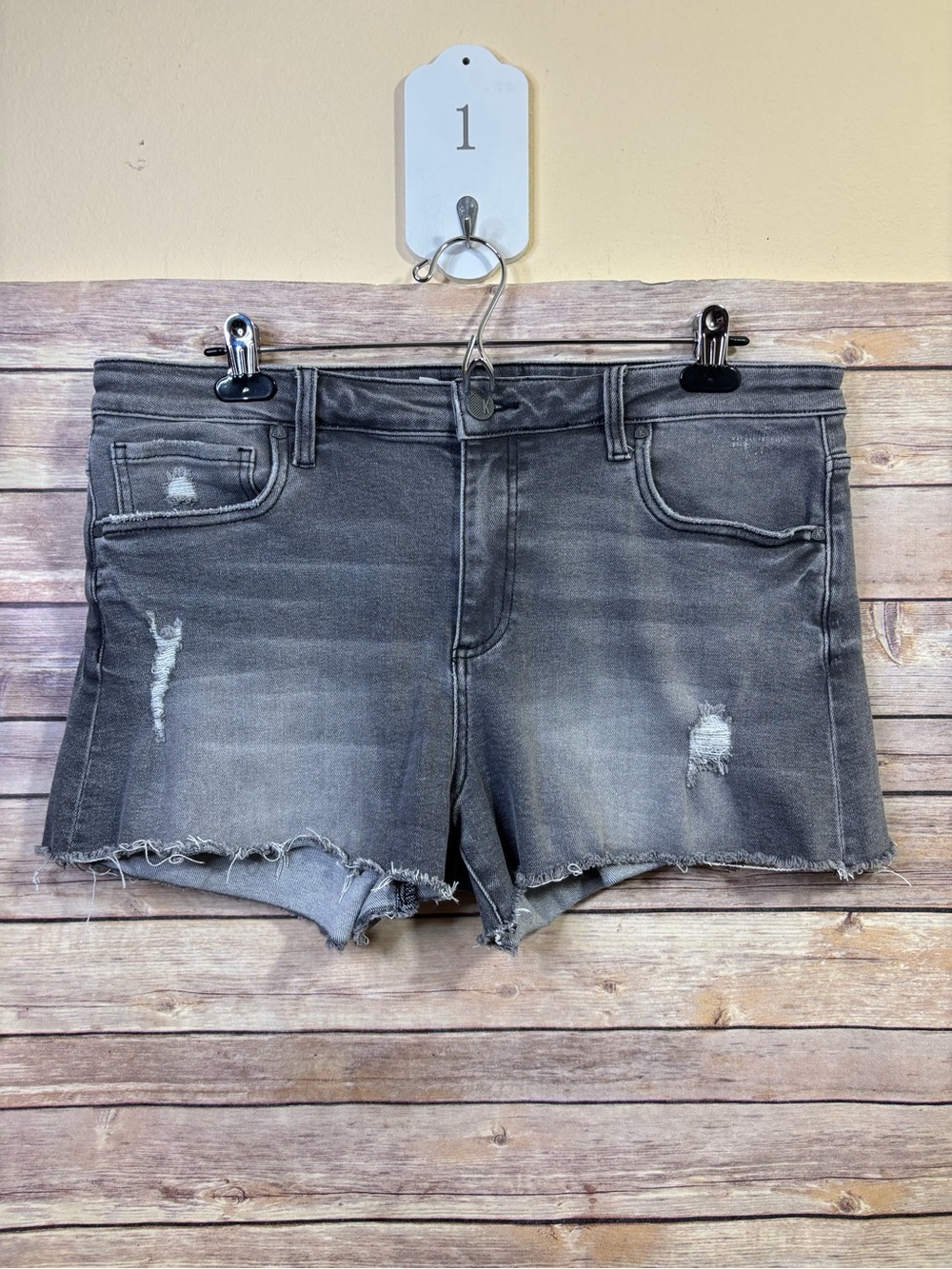Kut From The Kloth Jane High Rise Gray Denim Short Size 12